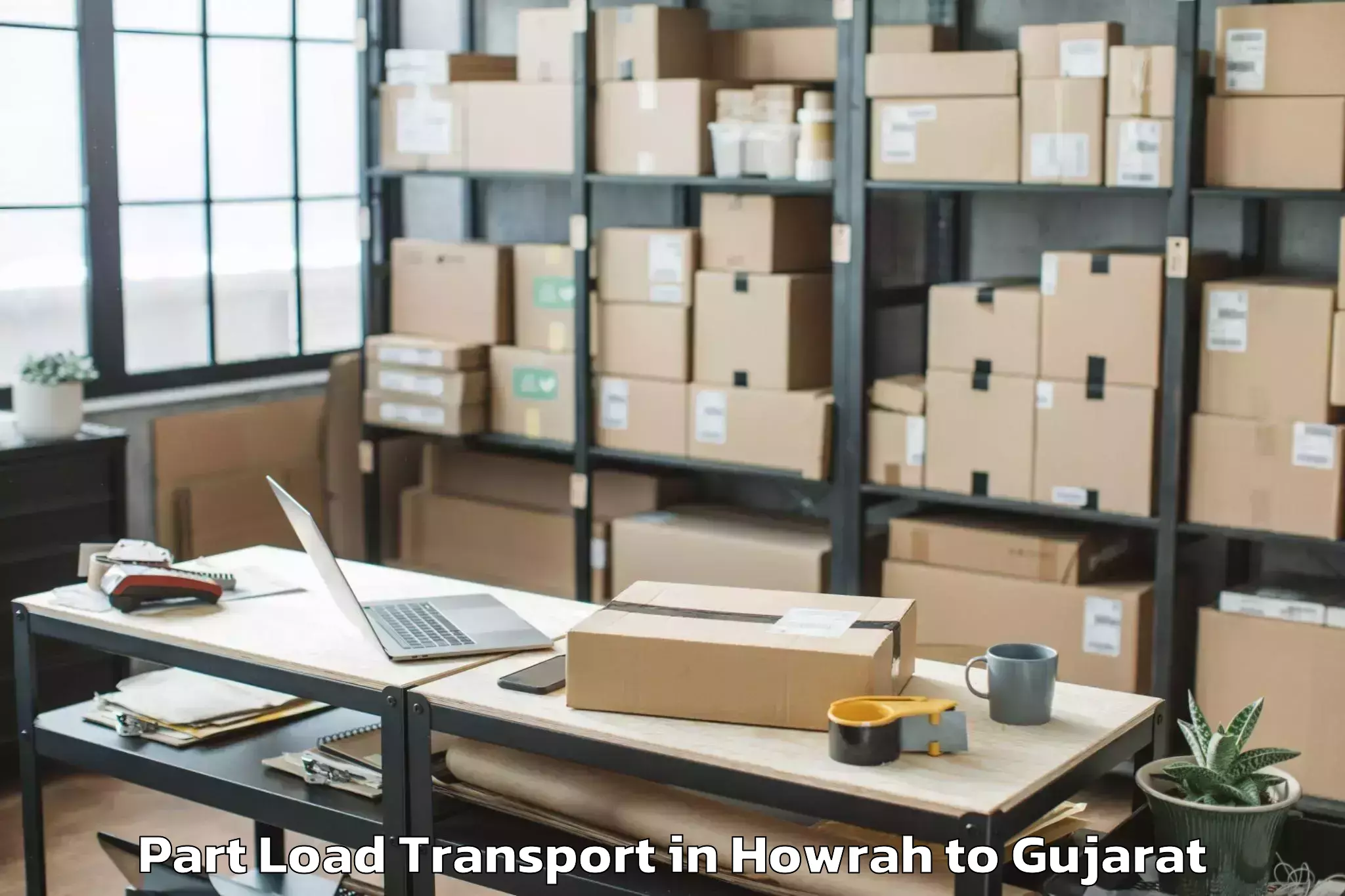 Book Howrah to Vanthali Part Load Transport Online